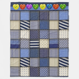 Large Denim Patchwork Image Fleecedecke