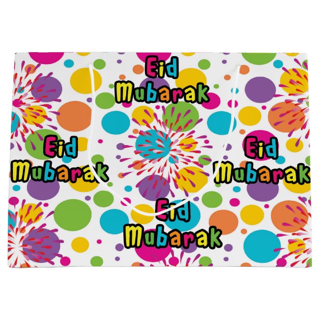 Large Eid Mubarak Gift Bag Große Geschenktüte (Vorderseite)