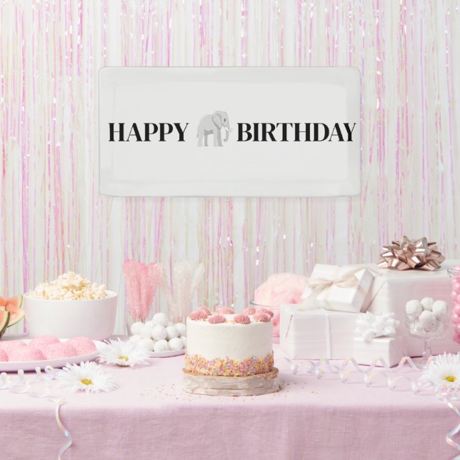 Large Elephant Happy Birthday Banner (Party)
