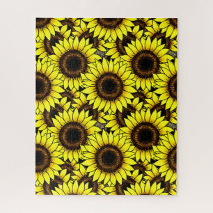 Large Golden Yellow Sunflowers    Jigsaw Puzzle