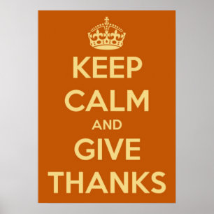 Large Keep Calm and Give Thanks Poster