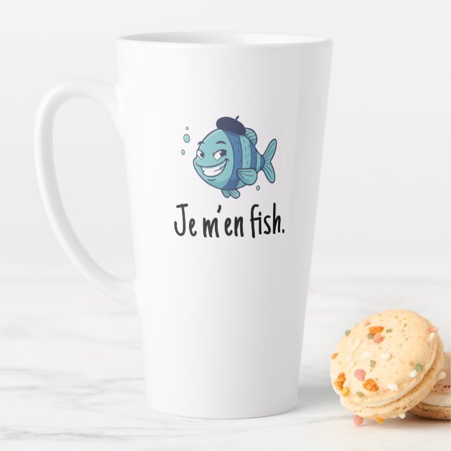 Large Latte Mug - Je m'en fish Milchtasse (Beispiel)