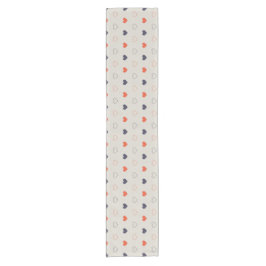 Large - Lovely hearts / orange cream dark Kurzer Tischläufer