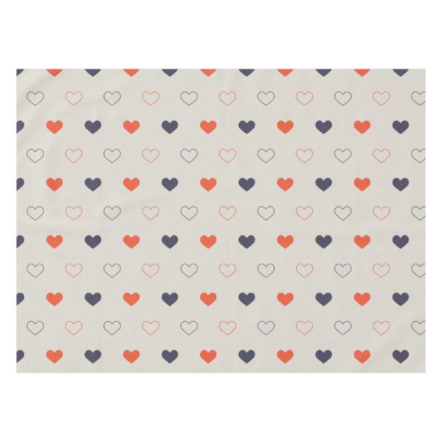 Large - Lovely hearts / orange cream dark Tischdecke (Vorderseite (Horizontal))