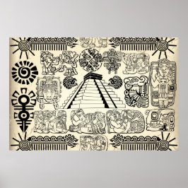 Large Mayan Symbols Poster