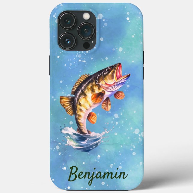Large Mouth Bass Jumping Out Of The Water Case-Mate iPhone Hülle (Rückseite)