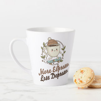 Large Mug - More Espresso. Less Depresso. Milchtasse