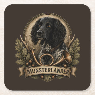  Large Munsterlander (logo)  Rechteckiger Pappuntersetzer