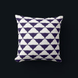 Large Navy and White Triangles Design Pillow Kissen<br><div class="desc">Navy and white large triangles make an allover pattered pillow.</div>
