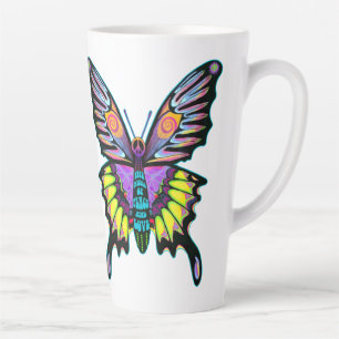 Large Psychedelic Peace Liebe Music Butterfly Milchtasse
