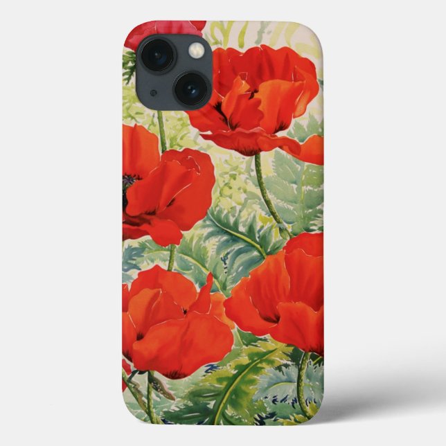 Large Red Poppies Case-Mate iPhone Hülle (Rückseite)