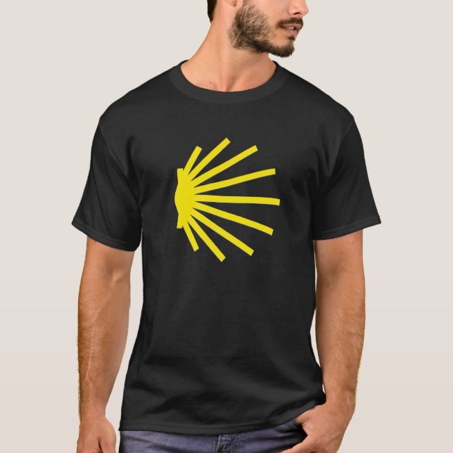 Large Scallop Shell Yellow Santiago De Compostela  T-Shirt (Vorderseite)