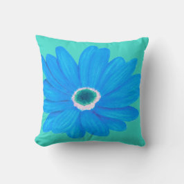 Large Soothing Blue Flower Kissen
