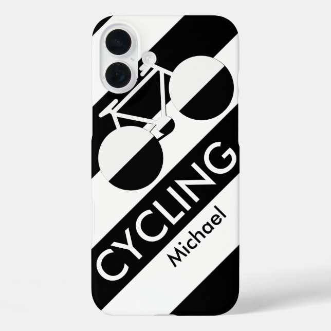 large stripes & graphic-bicycle iPhone 16 plus hülle (Rückseite)