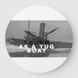 Large Wall Clock Tough As A Tugboat Große Wanduhr
