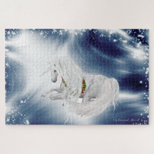 Large - Winter Storm Fantasy Holiday Unicorn