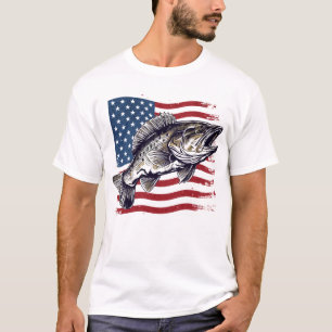Largemouth Bass American Flag T-Shirt