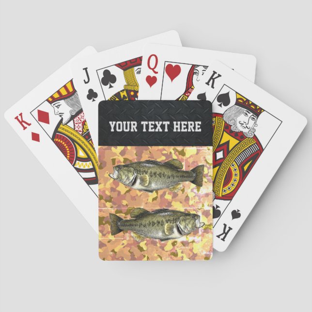 Largemouth Bass Coole Camouflage Fischen Custom Spielkarten (Rückseite)