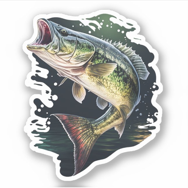Largemouth Bass Fishing Aufkleber (Vorderseite)