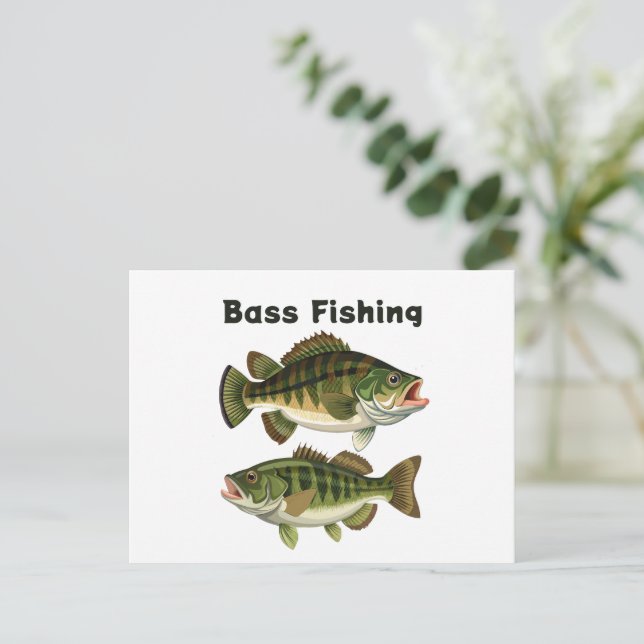 Largemouth Bass Fishing-Logo Postkarte (Stehend Vorderseite)