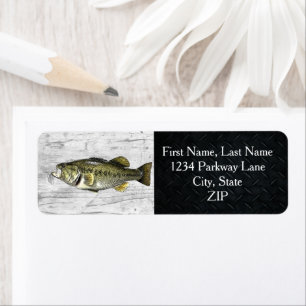 Largemouth Bass Fishing Return Address Labels