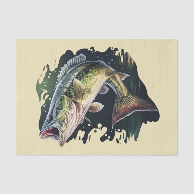 Largemouth Bass Fishing Seidenpapier (Vorderseite)