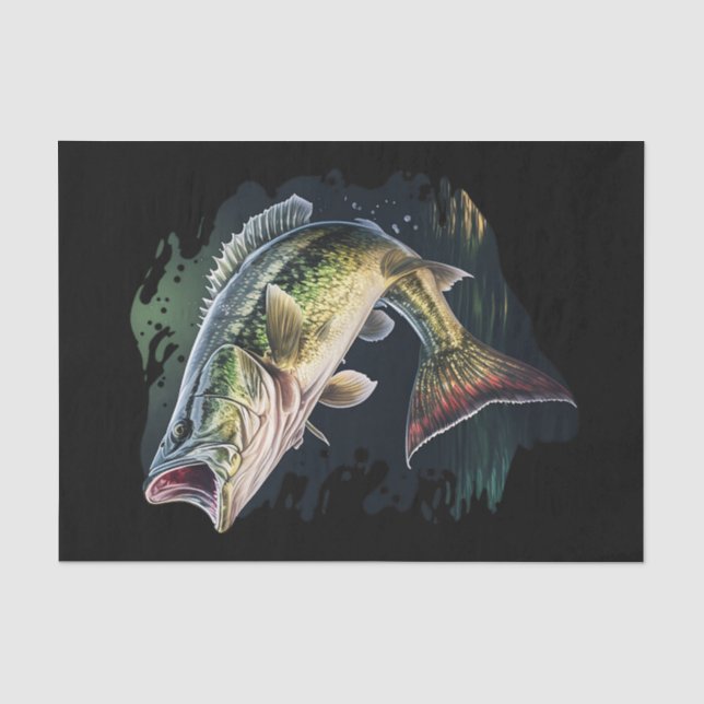 Largemouth Bass Fishing Seidenpapier (Vorderseite)