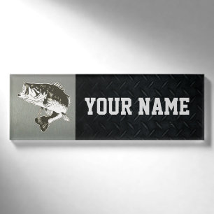Largemouth Bass Fishing Sportsman Tackle Show Namenschild
