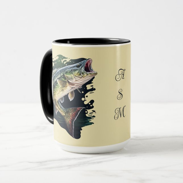 Largemouth Bass Fishing Tasse (Vorderseite Links)