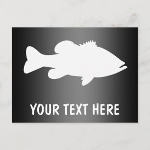 Largemouth Bass Fishing-Vorlage Postkarte