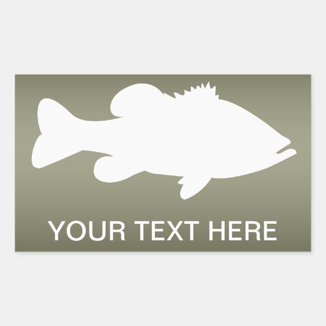 Largemouth Bass Fishing-Vorlage Rechteckiger Aufkleber (Vorderseite)