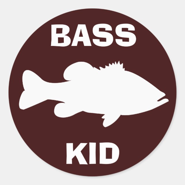 Largemouth Bass Fishing-Vorlage Runder Aufkleber (Vorderseite)