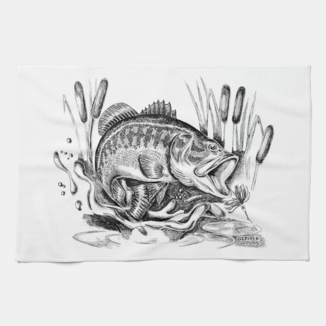 Largemouth Bass Handtuch (Horizontal)