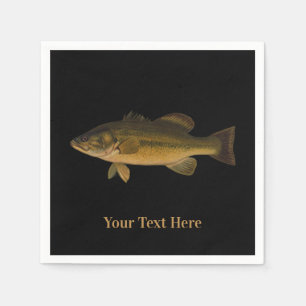 Largemouth Bass Ihren Text hier Fisch Serviette