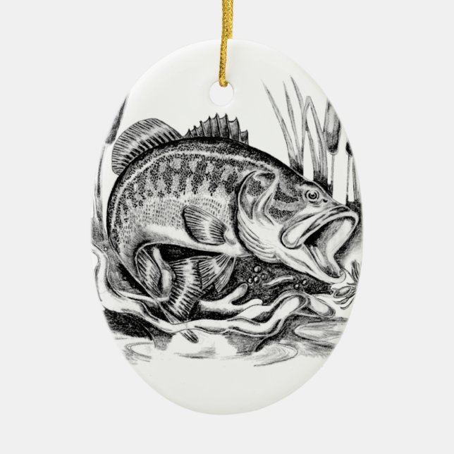 Largemouth bass keramik ornament (Vorne)
