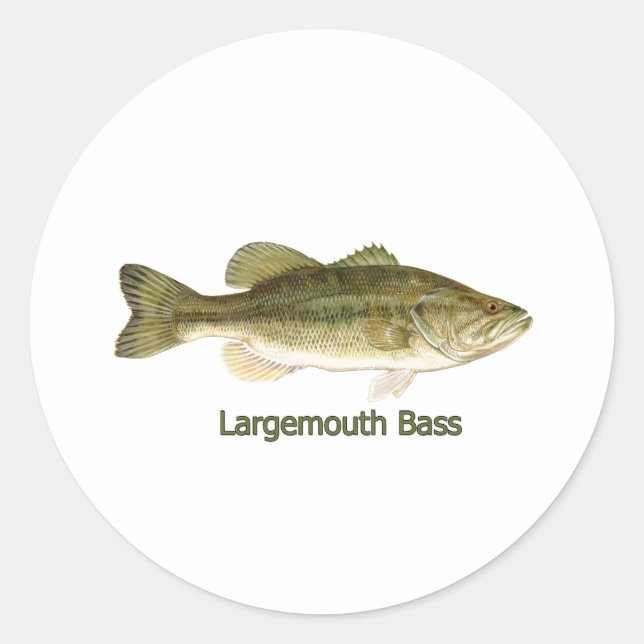 Largemouth-Bass-Logo (mit dem Titel) Runder Aufkleber (Vorderseite)