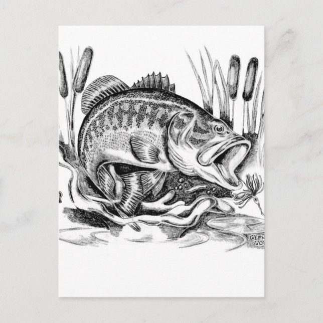 Largemouth Bass Postkarte (Vorderseite)