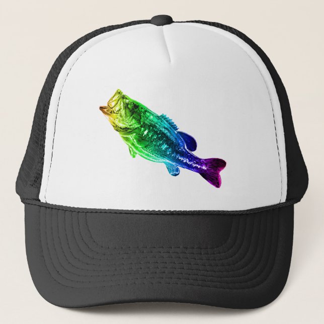 LARGEMOUTH BASS Rainbow Truckerkappe (Vorderseite)