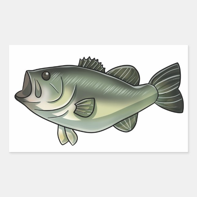 Largemouth Bass Rechteckiger Aufkleber (Vorderseite)