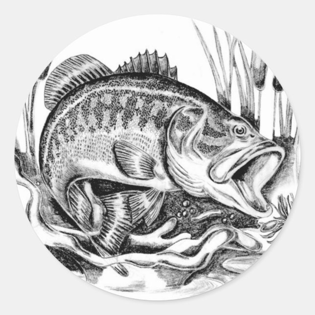Largemouth Bass Runder Aufkleber (Vorderseite)