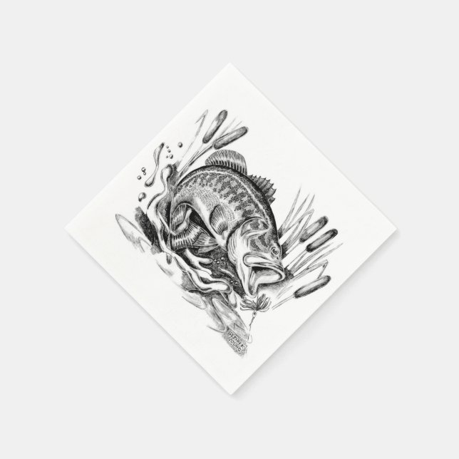 Largemouth Bass Serviette (Ecke)