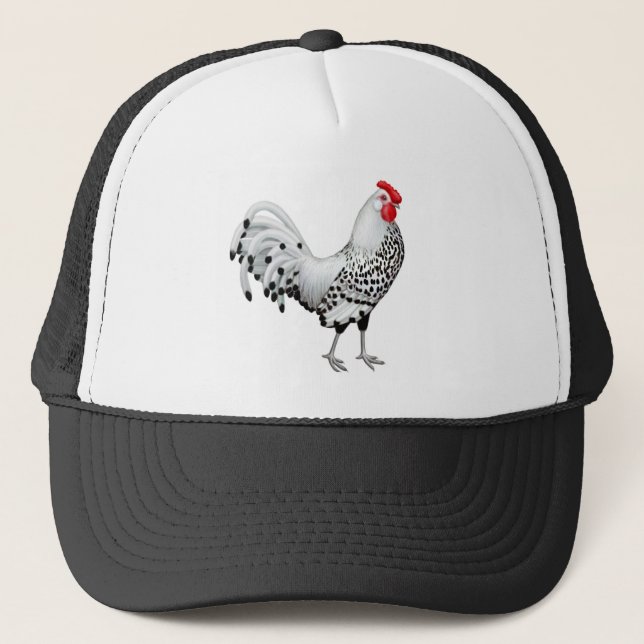 L'argent a orné le casquette de paillettes de coq (Devant)