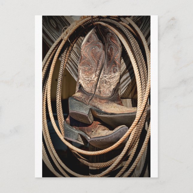 Lariats und Cowboy Cowgirl Boots Postkarte (Vorderseite)