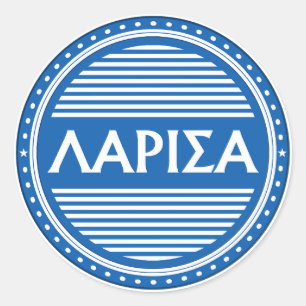 Larissa City Pride Emblem – Griechische Identität Runder Aufkleber