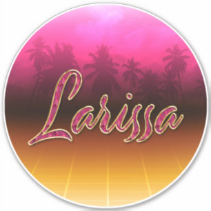 Larissa Prénom Golden Pink Autocollants
