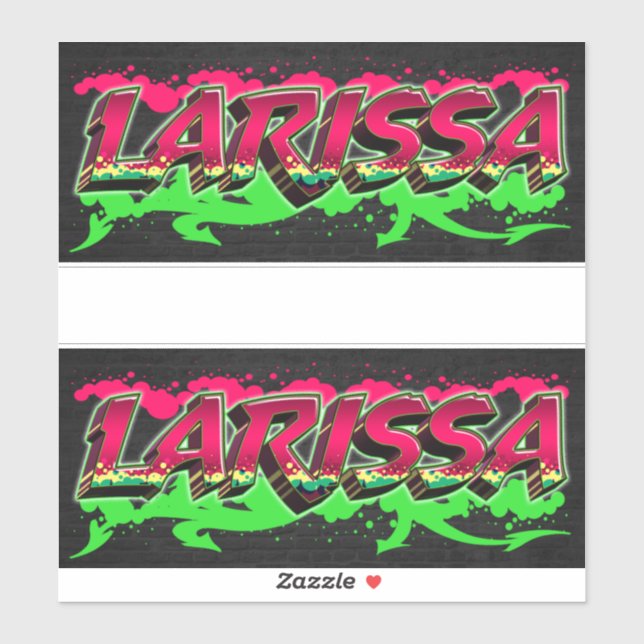 Larissa Prénom Nom Graffiti Autocollant Autocollan (Feuille)