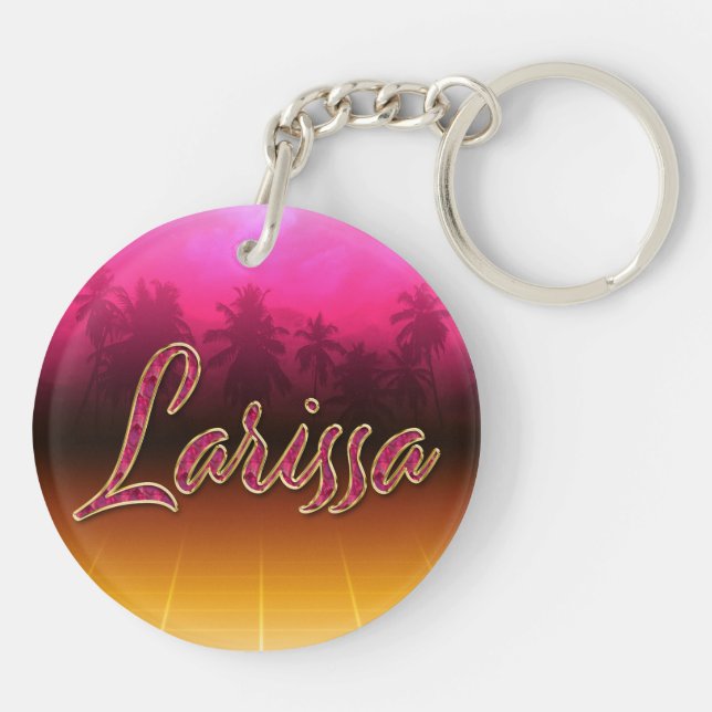 Larissa Vorname Name golden pink Schlüsselanhänger (Rückseite)