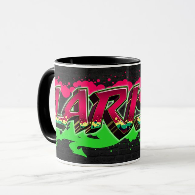 Larissa Vorname Name Graffiti red green Tasse (Vorderseite Links)