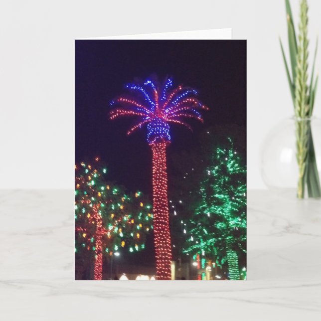L'Arizona a allumé la carte de Noël de palmier (Devant)