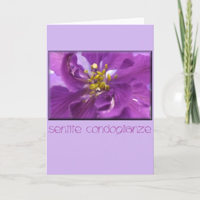 Larkspur-Beileid-Karte italienisch Karte (Vorderseite)